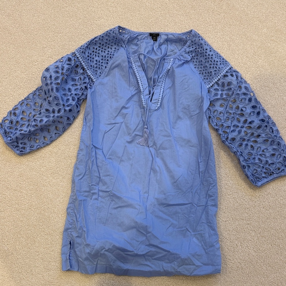 Women's Blue Eyelet Swim Coverup